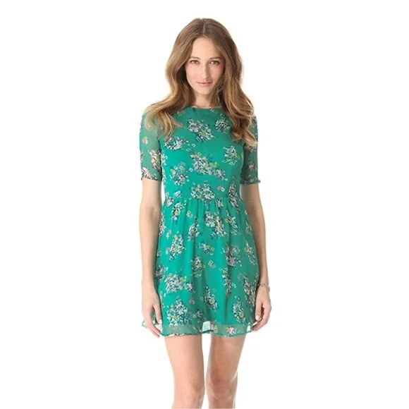 Ella Moss Citrus Floral Dress Teal Green Size M - Picture 8 of 9